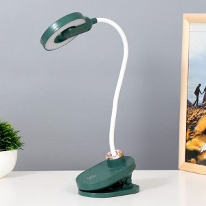 Настольная лампа на прищепке "Блум" LED 3Вт АКБ USB зеленый 8х12х42,5 см