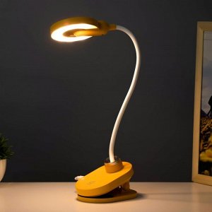 Настольная лампа на прищепке "Блум" LED 3Вт АКБ USB оранжевый 8х12х42,5 см