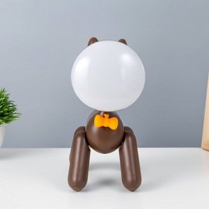 Настольная лампа "Собачка" LED 4Вт АКБ USB шоколадный 15х9х22 см