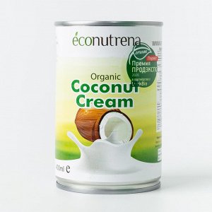 Органические кокосовые сливки "Econutrena" 22%, 200 мл ж/б  Эко-Индекс