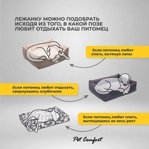 Лежанка Pet Comfort для собак крупных пород, Alpha Mirandus 33, размер L, 85х105 см, синий