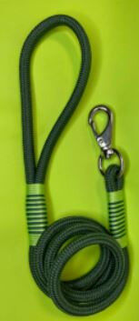 Поводок нейлон круглый Dog&Vogue Rope 1,2м/шир.10мм зеленый