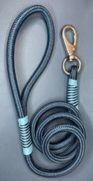 Поводок нейлон круглый Dog&Vogue Rope 1,2м/шир.10мм синий