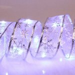 Гирлянда для дома ЛЕНТА ДЕКОРАТИВНАЯ &quot;Снегопад&quot; 2,0 м, 4.5 см, 20 ламп LED (на батарейках), Серебро (подсветка белый)