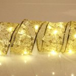 Гирлянда для дома ЛЕНТА ДЕКОРАТИВНАЯ &quot;Волшебство&quot; 2,0 м, 6 см, 20 ламп LED (на батарейках), Золото (подсветка золото)