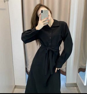 Платье-рубашка черный цвет 52-54р