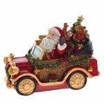Фигурка декоративная &quot;Дед Мороз на машине&quot; с подсветкой (2xAA, не прилаг.), L25 W12 H16 см