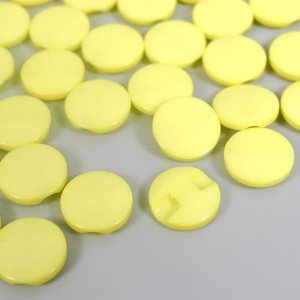 Пуговицы пластик на полуножке "Кругляш ярко-жёлтый" 1,3х1,3 см набор 50 шт 2х5,5х5,5 см
