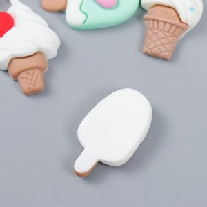 Декор для творчества пластик "Мороженое" набор 6 шт 3х2 см