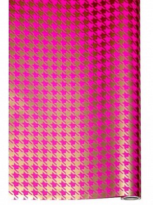 Бумага капелла 41/652-60 Гусиные лапки на ярко-розовом 100 см х 10 м рулон