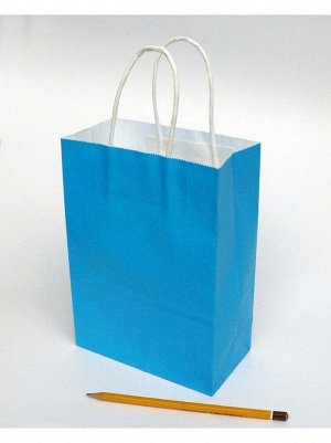 Пакет крафт 15 х21 х8 см цвет голубой HS-42-2