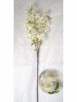 Ветка искусственная Яблоня в цвету 100 см цвет белый