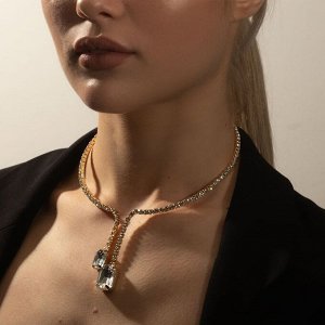 Колье «Драгоценность» окружность, белое в золоте