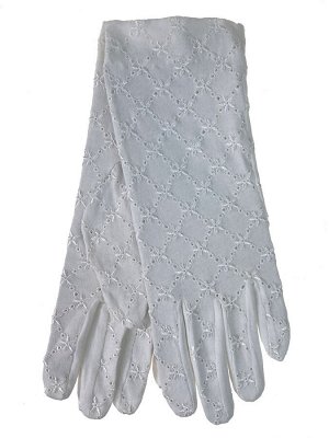 Элегантные женские перчатки из хлопка, цвет белый
