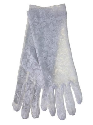 Гипюровые ажурные перчатки, цвет белый