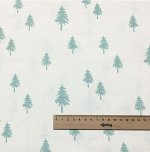 Ткань принт елочки на белом, ширина 160 см