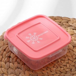 Набор контейнеров для заморозки продуктов, 3 шт, 0,7 л, квадратные, пластик, прозрач, МОРОЗКО