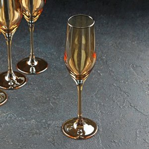 Набор бокалов для шампанского «Золотой мёд», 160 мл, 4 шт