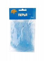 Перья декоративные Голубые 10 см 30 шт