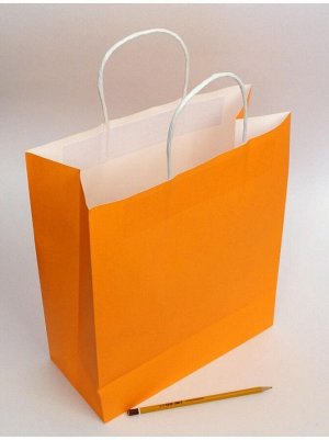 Пакет крафт 26 х32 х12 см цвет оранжевый