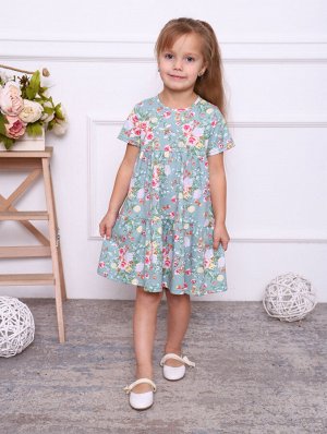 Платье для девочки зелёное