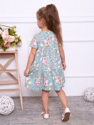 Платье для девочки зелёное