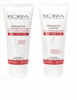 Кора Набор Крем для рук и ногтей восстанавливающий+ Крем для ног с эфирными маслами мяты и чайного дерева