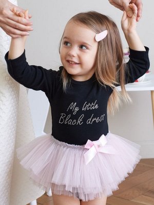 Боди "My little black dress" с розовой юбочкой