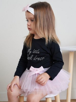 Боди "My little black dress" с розовой юбочкой