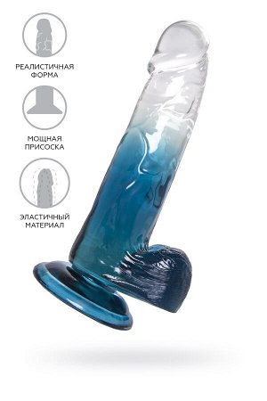 Фаллоимитатор A-Toys by TOYFA Avy, TPE, прозрачный синий, 20 см