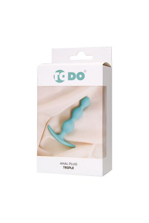 Анальная втулка ToDo by Toyfa Triple, силикон, мятная, 10,5 см,  2,4 см