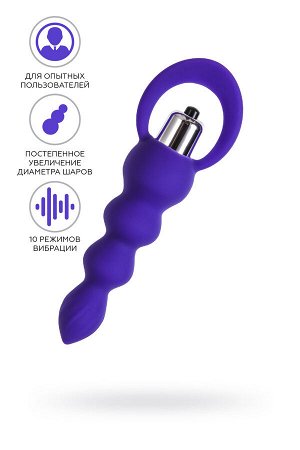 Анальная втулка ToDo by Toyfa Twisty, силикон, фиолетовая, 14 см,  3,2 см