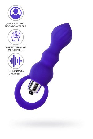 Анальная втулка ToDo by Toyfa Curvy, силикон, фиолетовый, 14 см, ? 3,2 см