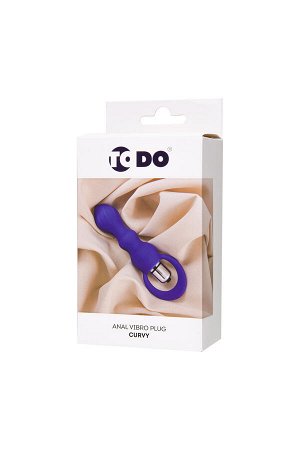 Анальная втулка ToDo by Toyfa Curvy, силикон, фиолетовый, 14 см, ? 3,2 см
