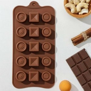Форма для шоколадных конфет &quot;Ассорти&quot; (букет)/Фигурная форма для шоколада/льда/Форма кулинарная