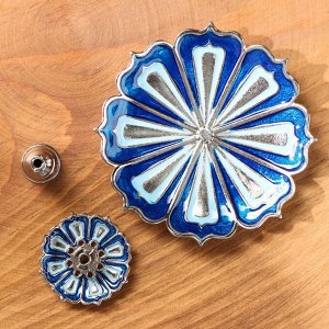 Подставка для благовоний "Цветок лотоса", 8,8 х 3 см, эмаль синий