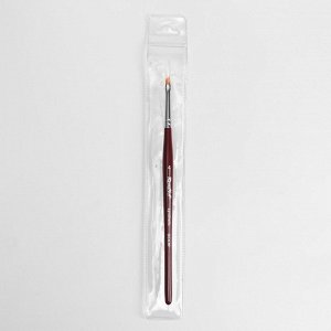Кисть для дизайна и наращивания ногтей, скошенная, плоская, 18 см, цвет бордовый