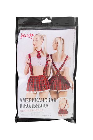 Нижняя часть костюма «Американская школьница», Pecado BDSM, юбка, бело-красный, 40-42