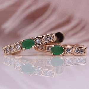 Серьги Покрытие 18К золото, фианиты