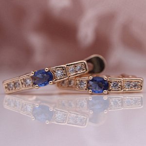 Серьги Покрытие 18К золото, фианиты