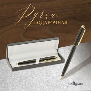 Ручка подарочная, шариковая, автоматическая «Джокер», в кожзам футляре, чёрный с золотом