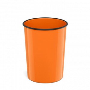 Корзина для бумаг и мусора 13,5 литров ErichKrause Neon Solid, пластиковая, литая, оранжевая