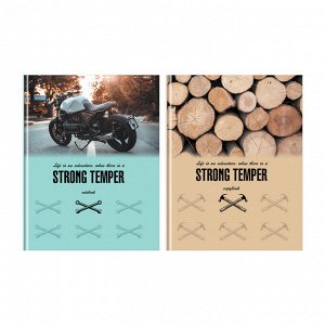 Бизнес-блокнот А5, 80л., BG "Strong temper", глянцевая ламинация, голубая обложка