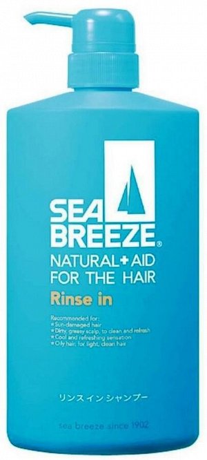 873197 "SHISEIDO" "SEA BREEZE" Шампунь и кондиционер для волос (2 в 1) от перхоти с ментолом для жирной кожи головы и всех типов волос 600мл 1/9