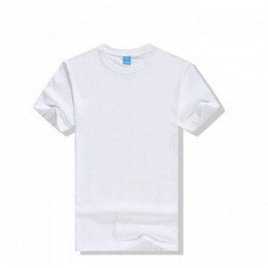 Хлопковая футболка унисекс, однотонная, цвет белый