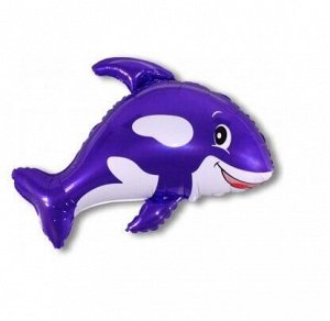 Фольга шар Дружелюбный кит фиолетовый 14"/35 см 1шт Испания