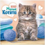 Календарь настенный перекидной на скрепке, 29*29 12л. ЛиС &quot;Котята. Пушистик с клубочком&quot;, 2023г