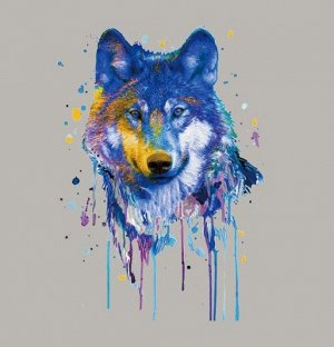 Термонаклейка для одежды "Волк", 16.4*23  см