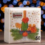 Салфетки бумажные Гармония цвета 50л..&quot;Шампанское&quot;