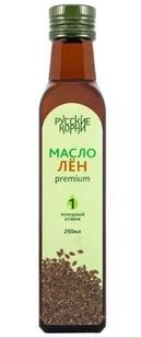 Льняное масло 1-й холодный отжим стекло 250 мл.